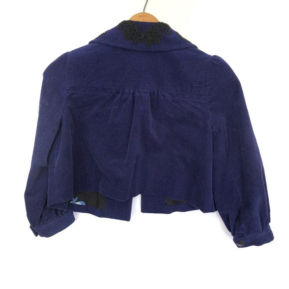 Anthropologie Elevenses Corduroy Lace Crop Jacket - Picture 3 of 7